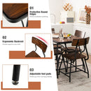 5 Piece Rectangular Dining Table Set with Metal Frame
