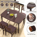 Vintage Wooden Dining Table Set for 4 with Padded Seat and Curved Backrest by LJGDeals