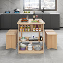 5 Pieces Dining Table Set with Storage Shelf and 4 Stools by LJGDeals