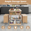 5 Pieces Dining Table Set with Storage Shelf and 4 Stools by LJGDeals