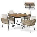 5 Pieces Patio Dining Set with Acacia Wood Tabletop by LJGDeals