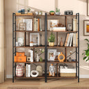 5-tier Bookcase 61 Inch Tall Industrial Bookshelf with Metal Frame by LJGDeals