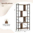 5-tier Bookcase 61 Inch Tall Industrial Bookshelf with Metal Frame by LJGDeals