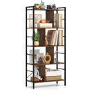 5-tier Bookcase 61 Inch Tall Industrial Bookshelf with Metal Frame by LJGDeals