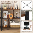 5-tier Bookcase 61 Inch Tall Industrial Bookshelf with Metal Frame by LJGDeals