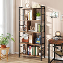 5-tier Bookcase 61 Inch Tall Industrial Bookshelf with Metal Frame by LJGDeals