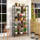 5-tier Bookcase 61 Inch Tall Industrial Bookshelf with Metal Frame by LJGDeals