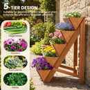 5-tier Vertical Raised Garden Bed Wood Elevated Planter Box with Legs by DirectDeals