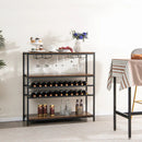 5-tier Wine Rack Table with Glasses Holder by LJGDeals