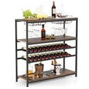 5-tier Wine Rack Table with Glasses Holder by DirectDeals