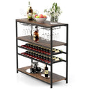 5-tier Wine Rack Table with Glasses Holder by DirectDeals
