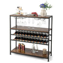 5-tier Wine Rack Table with Glasses Holder by LJGDeals