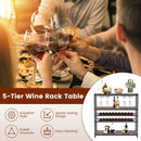 5-tier Wine Rack Table with Glasses Holder by LJGDeals