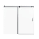 Frameless Single Sliding Soft Close Shower Doors, 3 / 8" Tempered Glass Reversible Installatio
