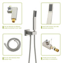 Dual Shower Head 16" Ceiling Mount Square Shower System With Rough In Valve by HouseOfZazla