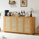 Contemporary Wave Shaped TV Stand With Rattan Doors by HouseOfZazla