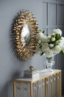 Sunburst Design Wall Mirror Decorative en For Entryway, Modern Living Room - Gold by HouseOfZazla