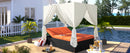 U_STYLE Outdoor Double Chaise Lounge Daybed with Curtains by HouseOfZazla