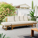 Outdoor Patio Daybed Sofa, 3 Seat Sofa With Foldable Arm 4 Back Pillows by HouseOfZazla