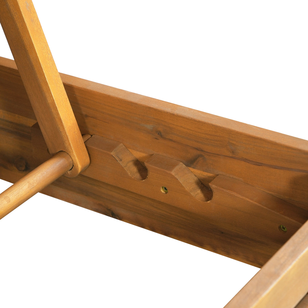 Acacia Wood Outdoor Chaise Lounge, photo 8 of 8