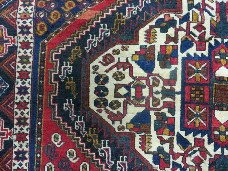 4' X 5.5' Vintage Handmade Turkish Tribal Wool Rug Medallion Nice