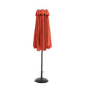 14.8 Ft Double Sided Outdoor Umbrella Rectangular Large with Crank (Orange)
