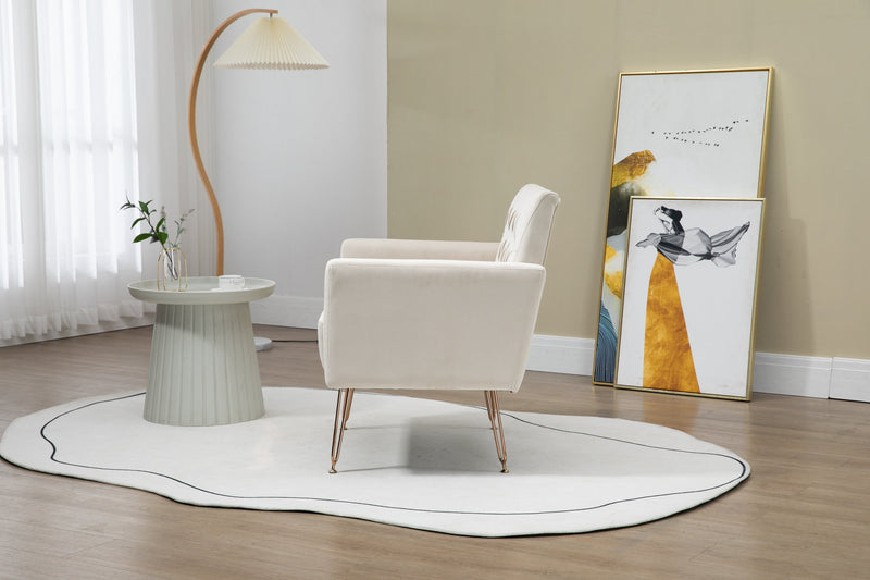 Accent Chair, leisure single sofa with Rose Golden feet
