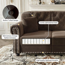 Upholstered Chesterfield Sofa With Nailhead Trim And Rolled Armrests