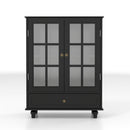 Minimalist Buffet Cabinet With Double Glass Doors And Drawer by HouseOfZazla