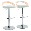 Grotto - Contemporary Adjustable Barstool, Swivel With Rounded T Footrest (Set of 2) by HouseOfZazla