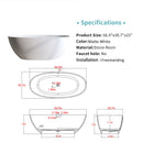 66.9″ Solid Surface Matte Tub - Freestanding Soaking Bathtub