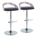 Grotto - Contemporary, Adjustable Barstool With Swivel With Rounded T Footrest (Set of 2) by HouseOfZazla