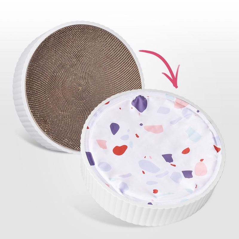 18-Inch Extra Large Cat Scratching Board - Replaceable Paper Core, Round Nest Design for Cozy Cat Naps