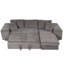Modern L-Shape 3 Seat Reversible Sectional Couch, Pull Out Sleeper Sofa With Storage Chaise And 2 Stools For Living Room Furniture Set by HouseOfZazla