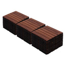 Interlocking Deck Tiles Striped Pattern Waterproof Brown by HouseOfZazla