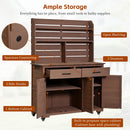 TOPMAX 65"H Large Garden Potting Bench with Storage and Lockable Wheels by HouseOfZazla