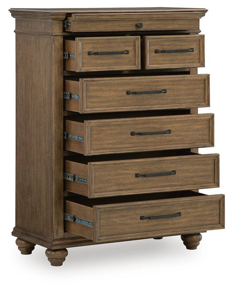 Karallin - Seven Drawer Chest - Medium Brown, photo 3 of 6