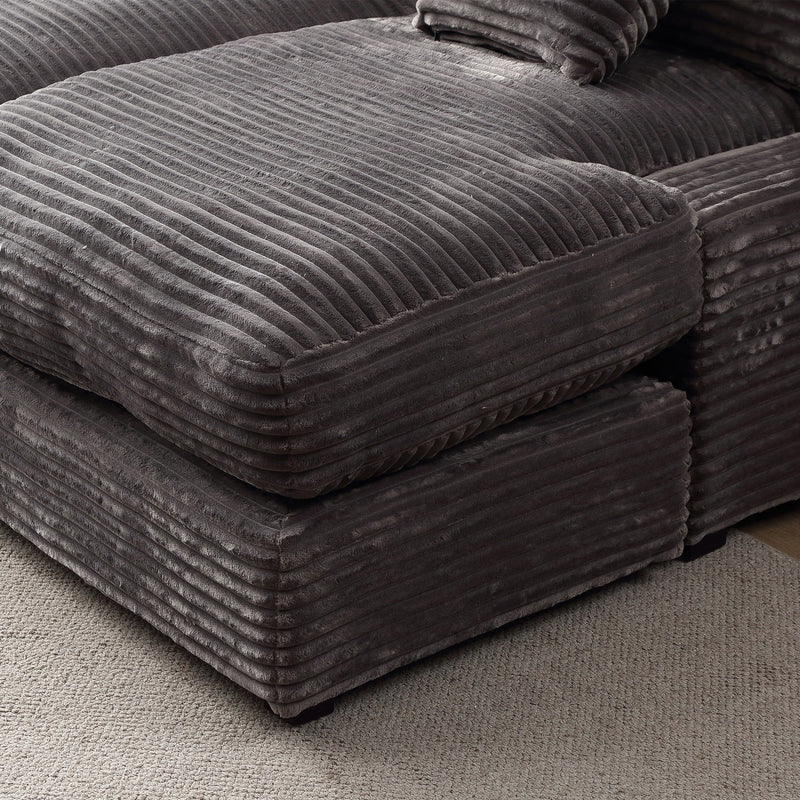 74.8" Modern Luxury Twins Sofa Couch for Living Room Quality Corduroy Upholstery Sleeper Sofa Bed Daybed Grey