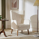 Accent Chair With Birch Wood Legs - White by HouseOfZazla