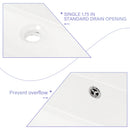 Modern Ceramic Rectangular Wall Mounted Bathroom Sink With Faucet Hole & Overflow