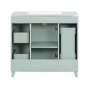 Bathroom Vanity With Ceramic Sink, Soft Close Doors, Adjustable Shelves by HouseOfZazla