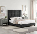 Squares Upholstered Headboard Platform Bed by HouseOfZazla