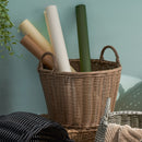 Round Cone Woven Resin Wicker Basket With Handles For Versatile Storage - Walnut Brown by HouseOfZazla