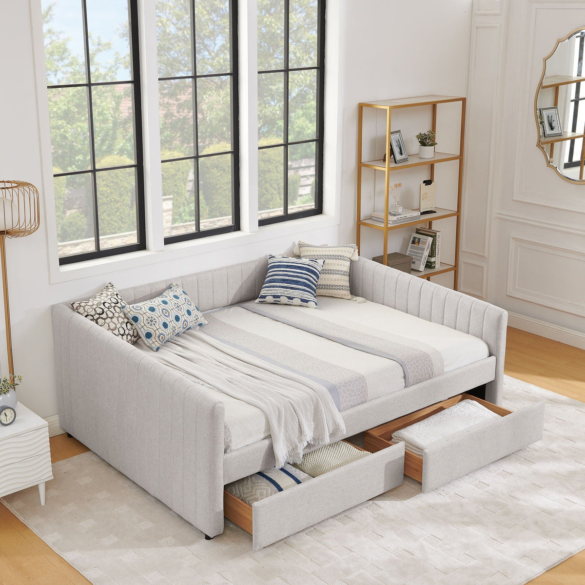 Upholstered Queen Daybed With 2 Drawers, photo 7 of 8