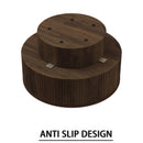 Modern Circular Coffee Table With Stripe Design And Storage Space by HouseOfZazla