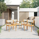 Creative Braided Acacia Wood Outdoor Dining Chairs with Armrests (Set of 2) - Teak / White by HouseOfZazla