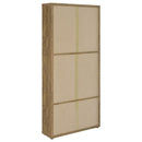Hawthorne 4-shelf Glass Door Tall Cabinet with Drawers Mango