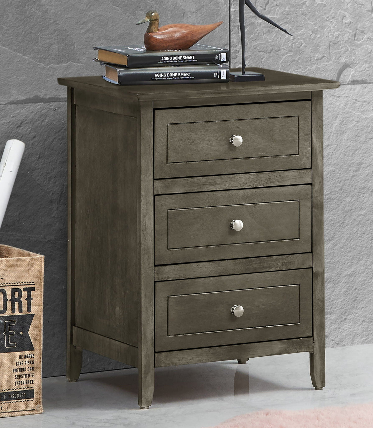Dove Tailed Drawers 3 Drawer Nightstand, photo 2 of 20