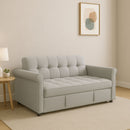 Compact Loveseat With Trundle Sleeper And Storage Pocket - Gray by Unique Piece Furniture