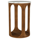Eaton - Round Side Table - Brown / White by HouseOfZazla